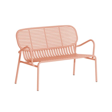 Banquette Week-End métal rose / Aluminium - L 114 cm - Petite Friture