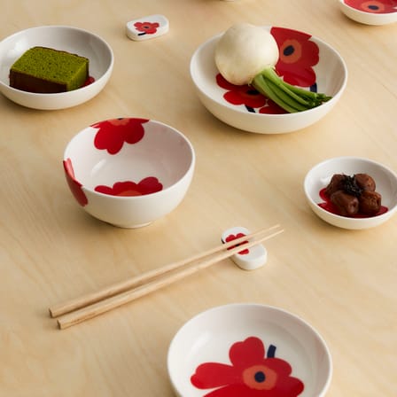 Bol Unnikko céramique rouge / Ø 16 x H 4 cm - Marimekko