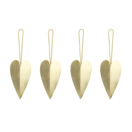 Set de 4 boules de Noël Heart / Laiton - Ferm Living