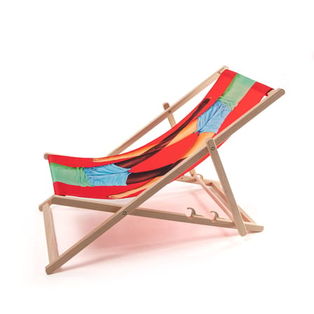 Chaise longue pliable inclinable Toiletpaper bois multicolore / Scissors - Seletti