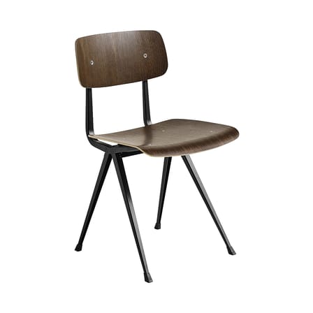 Chaise Result noir bois naturel / Réédition 1958 - Hay
