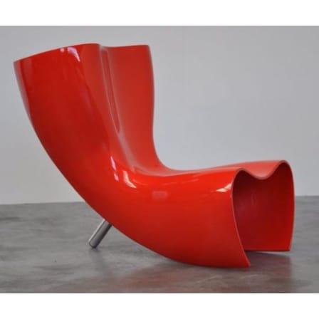 Fauteuil Felt chair plastique matériau composite rouge / Marc Newson, 1993 - Fibre de verre - Cappellini