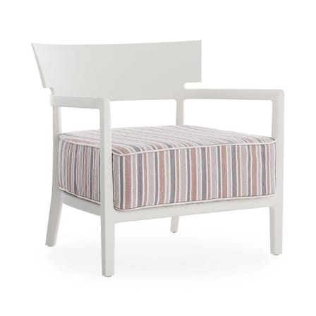 Fauteuil rembourré Cara OUTDOOR plastique tissu rouge - Kartell