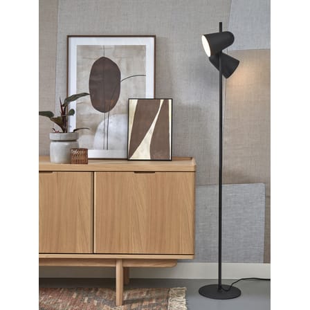 Lampadaire Salamanca métal noir / 2 spots orientables - It's about Romi