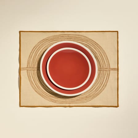 Set de table Mirage jaune / 45 x 35 cm - Brodé main - Maison Sarah Lavoine