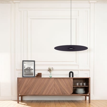 Suspension Carmen Medium tissu gris / LED - Ø 90 cm - Hartô