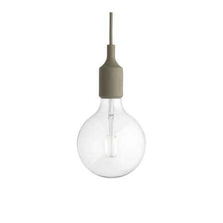 Suspension E27 plastique vert / Silicone - Ampoule incluse - Muuto