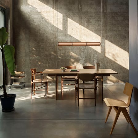 Suspension Numbra TY1 LED bois / L 122 cm - Position horizontale ou verticale - &tradition