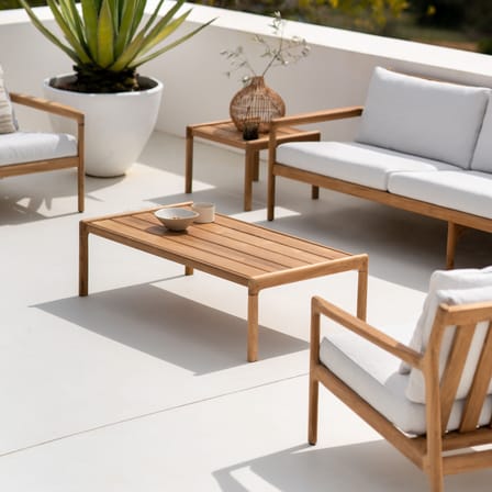 Table basse Jack Outdoor tissu bois naturel / 150 x 65 cm - Teck - Ethnicraft