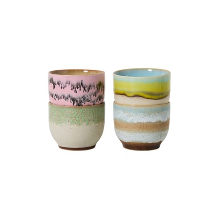 Set de 4 tasses à espresso 70s ceramics / 25 cl - HK LIVING