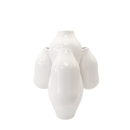 Vase Allpa Mini céramique blanc / Ø 25 x H 28 cm - Fait main / Jean-Baptiste Fastrez, 2020 - Moustache