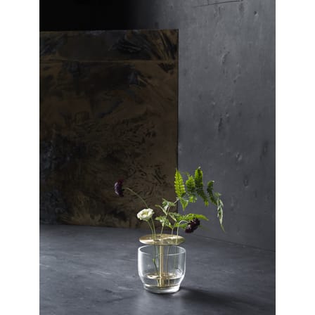 Ikebana Small Vase metal glass gold Glass & brass - H 13 cm - Fritz Hansen