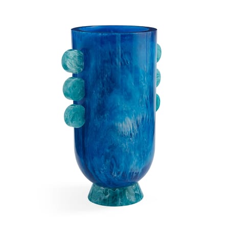 Vaso Mustique Disc materiale plastico blu / Acrilico - Jonathan Adler