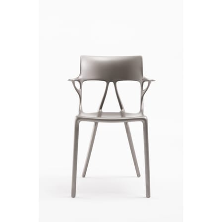 A.I Armchair plastic material grey silver / Designed by artificial intelligence - Kartell
