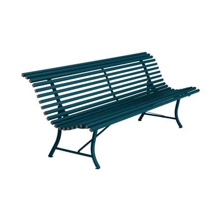 Banc avec dossier Louisiane métal bleu / L 200 cm - Métal - Fermob