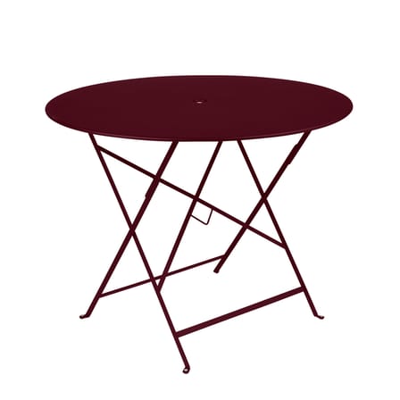 Bistro Foldable table metal red / Ø 96 cm - 5-seater / Parasol hole - Fermob
