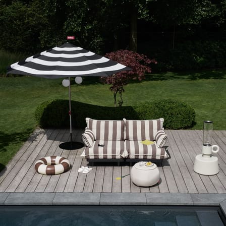 Canapé de jardin 2 places Paletti Lounge tissu beige / L 190 cm - Fatboy