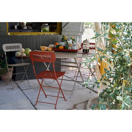 Tavolo pieghevole Caractère metallo rosso / Ø 128 cm - 7 persone - Fermob
