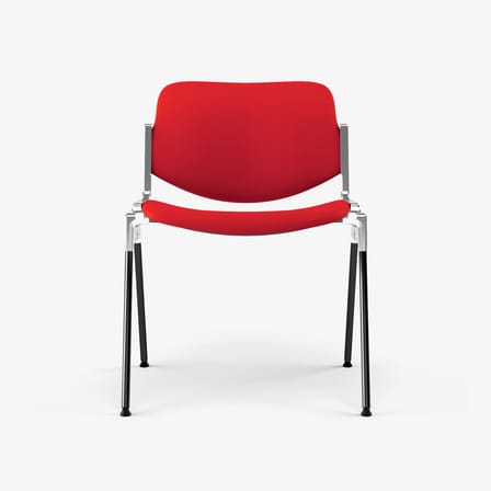 Chaise rembourrée DSC 106 tissu rouge / Giancarlo Piretti, 1965 - ANONIMA CASTELLI