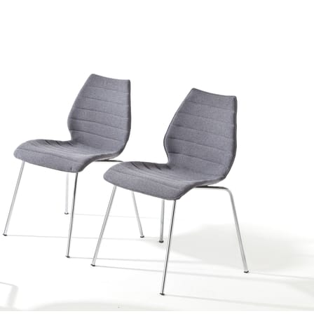Chaise rembourrée Maui Soft tissu noir - Kartell