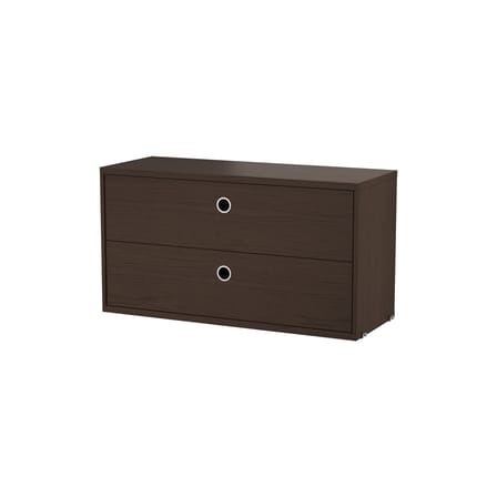  Crate wood brown / 2 Drawer - W 78 x D 30 x H 42 cm - String Furniture
