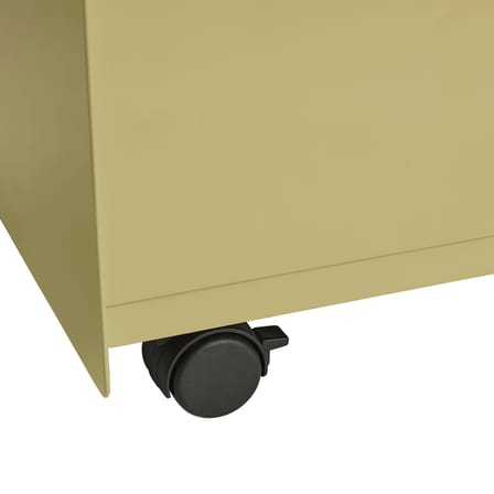 Desserte à roulettes Folded Low métal vert / 1 porte - H 61,5 cm - Muuto