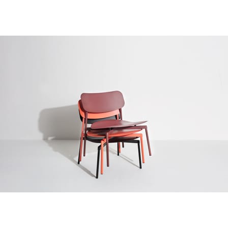 Fauteuil bas empilable Fromme métal rouge / Aluminium - Petite Friture