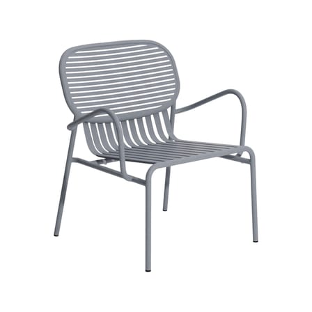 Fauteuil bas empilable Week-end métal gris / Aluminium - Petite Friture