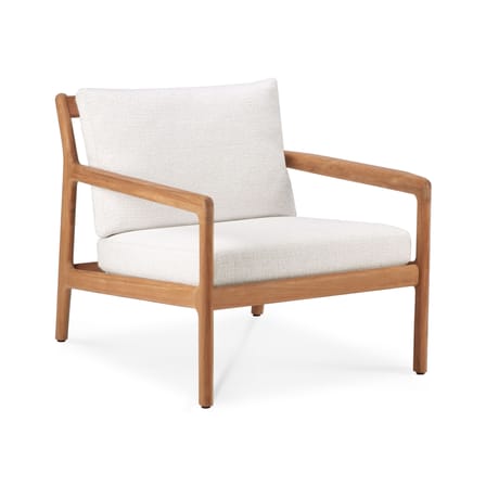 Fauteuil rembourré Jack Outdoor tissu bois blanc / Teck - Ethnicraft