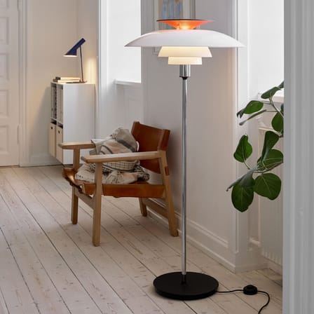 PH 80 Floor lamp plastic material white / 1974 - Ø 55 x H 131.5 cm - Dimmer - Louis Poulsen