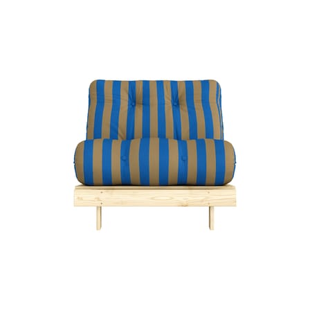 Fauteuil convertible Roots tissu marron / Dormeuse & lit d'appoint - 3 positions / Structure pin clair - KARUP