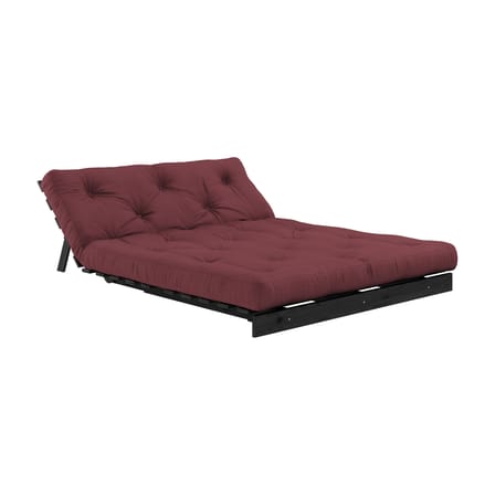 Divano convertibile Roots legno rosso / L 140 cm - 3 posizioni / Struttura nera - KARUP DESIGN