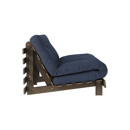 Schlafcouch Roots holz blau / B 140 cm - 3 Positionen / Struktur Braun - KARUP DESIGN
