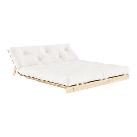 Schlafcouch Roots holz weiß / B 160 cm - 3 Positionen / Struktur Pinie Klare Kiefer - KARUP