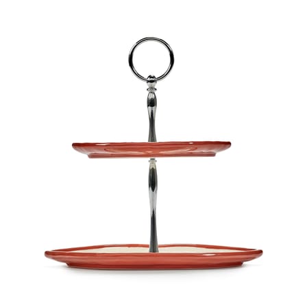 Serviteur Les Objets Mouleversants céramique rouge / 2 plateaux - Serax