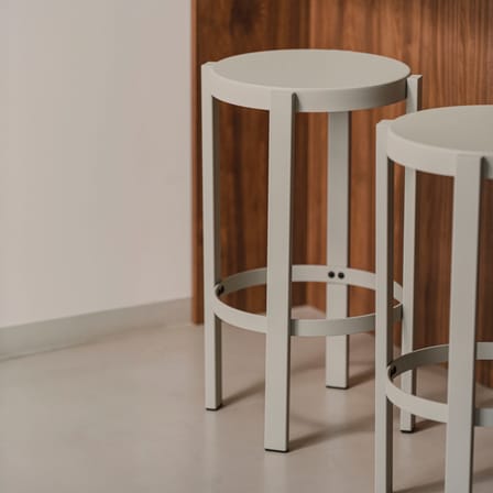 Sgabello alto Doon metallo grigio / H 65 cm - NOO.MA