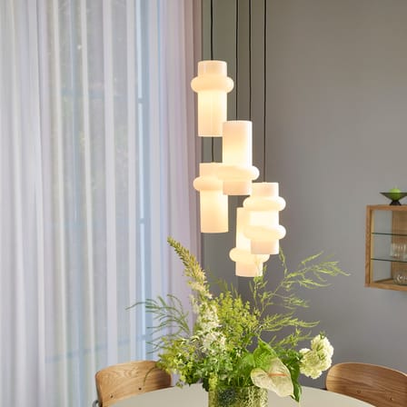 Suspension Pilule Pendule Double verre blanc / Ø 15 x H 25 cm - HÜBSCH