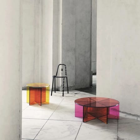 Table basse XXX verre multicolore / Ø 50 x H 40 cm - Fait main en Italie - Glas Italia