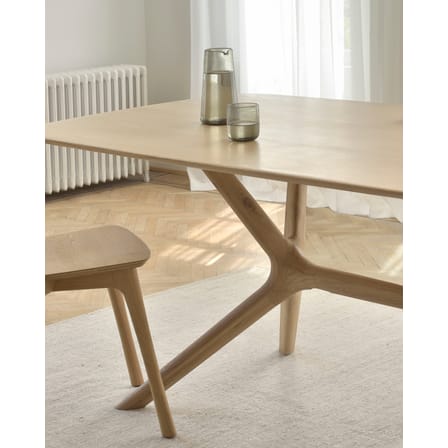 Table rectangulaire X bois naturel / 224 x 100 cm - 8 personnes / Chêne massif - Ethnicraft