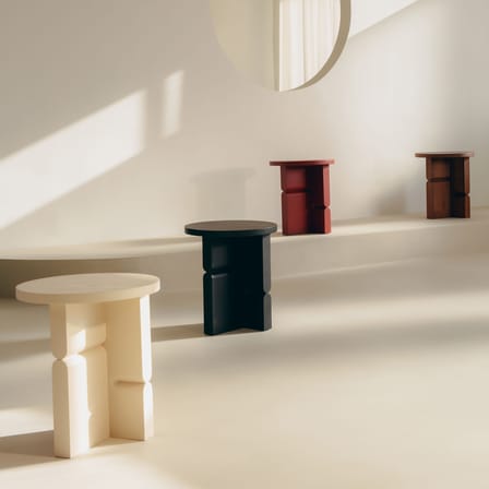 Table d'appoint Coloured Wood Noon bois marron / Ø 38 x H 42,5 cm - NOBODINOZ