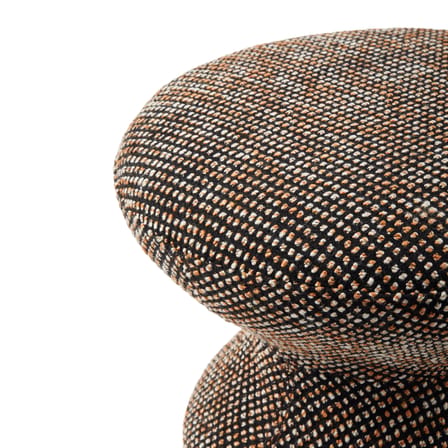 Tabouret rembourré Zig Zag Soft tissu marron - POLSPOTTEN