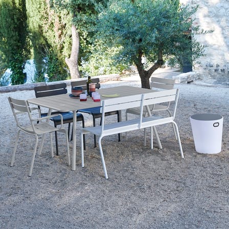 Banc avec dossier Luxembourg métal marron / 3 places - L 118 cm - Fermob