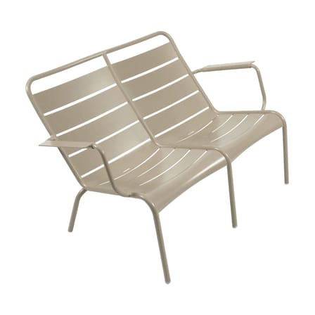 Banc avec dossier Luxembourg Duo métal marron beige / 2 places - L 119 cm - Fermob