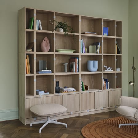 Bibliothèque Stacked bois naturel / Configuration 1 - L 262 x H 228 cm - Muuto