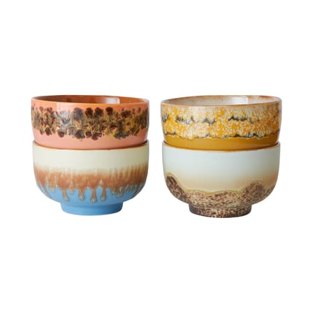 Set de 4 bol 70s ceramics Seabreeze / Ø 13,5 - 50 cl - HK LIVING