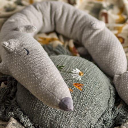 Coussin Elinna tissu gris / Ø 35 cm - Bloomingville