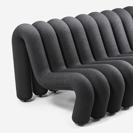 Canapé droit Extra Bold Sofa / 3 places - L 224 cm (12 tubes) - Moustache