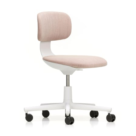 Fauteuil à roulettes Rookie tissu rose / H 39 à 51 cm - Vitra