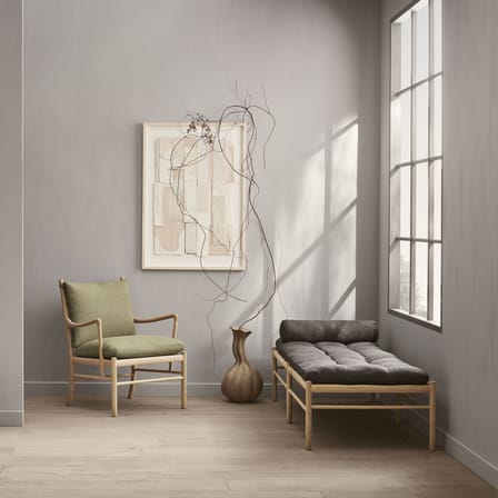Fauteuil rembourré OW149 - Colonial Chair cuir marron / Ole Wanscher - 1959 - CARL HANSEN & SON