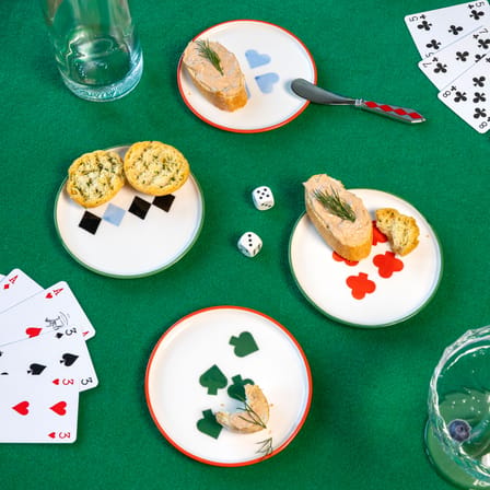 Glasteller Deck keramik bunt / 4er-Set – Ø 13 cm - & klevering